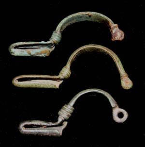 Brooch, Bent-foot, matched trio, c. 200-350 AD Brooch, Bent-foot, matched trio, c. 200-350 AD